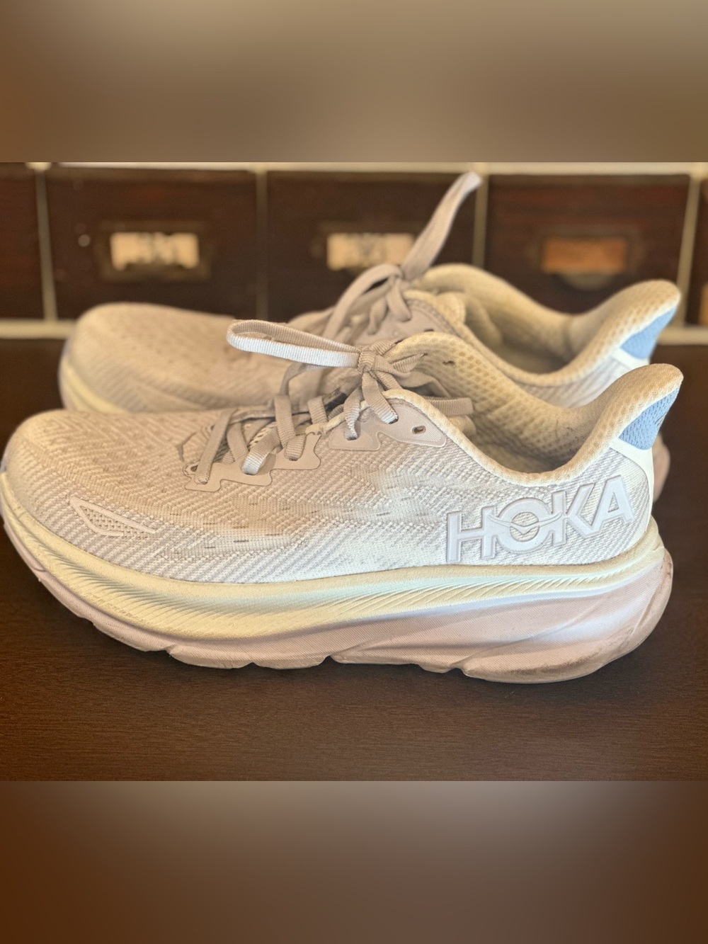 Hoka Women’s Light Blue Lightweight Athletic Running Shoe